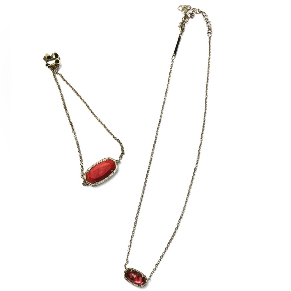 Kendra Scott Berry Glass necklace and Red Illusion Bracelet. Pre-loved